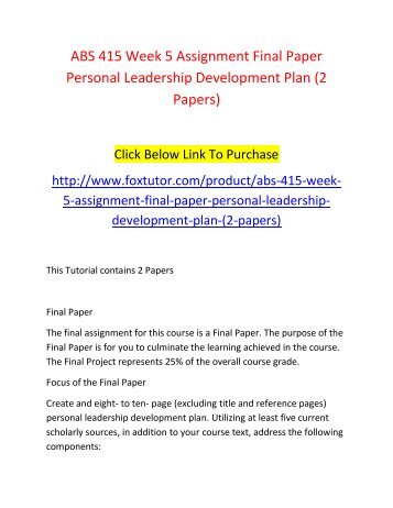 Leadership Development Plan Essay