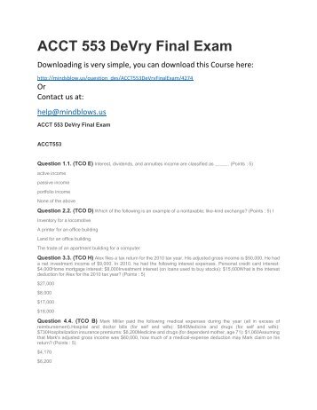 Acct 553 federal taxes final