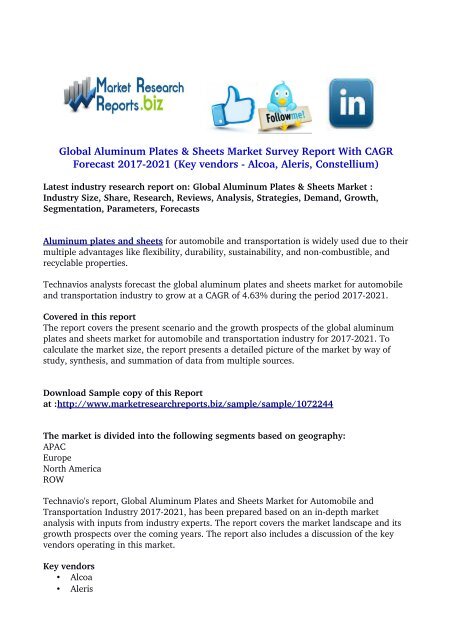 Global Aluminum Plates &amp; Sheets Market 