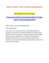 ABS 417 Week 1 DQ 2 ( Social Change Model )