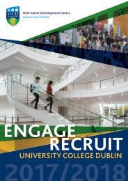 UCD Careers Development Centre ENGAGE & RECRUIT Employers Brochure 2017