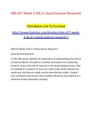 ABS 417 Week 3 DQ 2 ( Social Science Research)