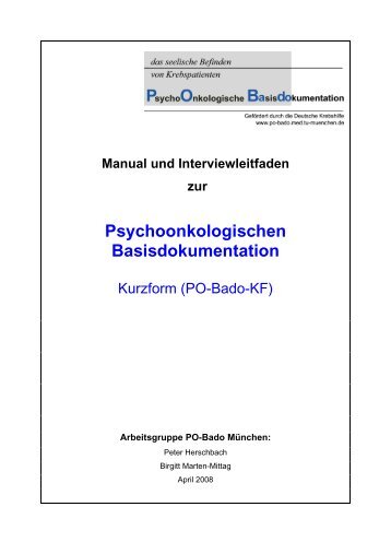 Psychoonkologischen Basisdokumentation - PO-Bado