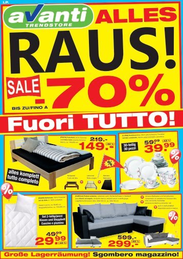 AVANTI Alles raus! Fuori tutto!