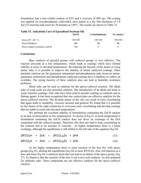 Catalysis of the Epoxy-Carboxyl Reaction - Werner Blank