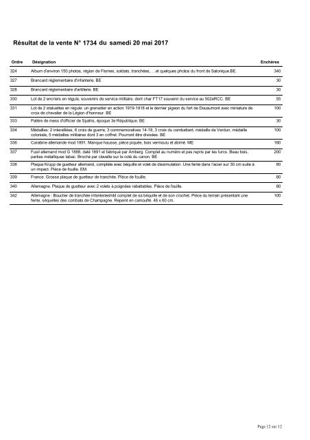 resultats vente du 20 mai