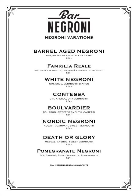 COCKTAILS NEGRONI-Vår 2017