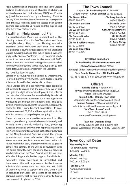 Swaffham Newsletter