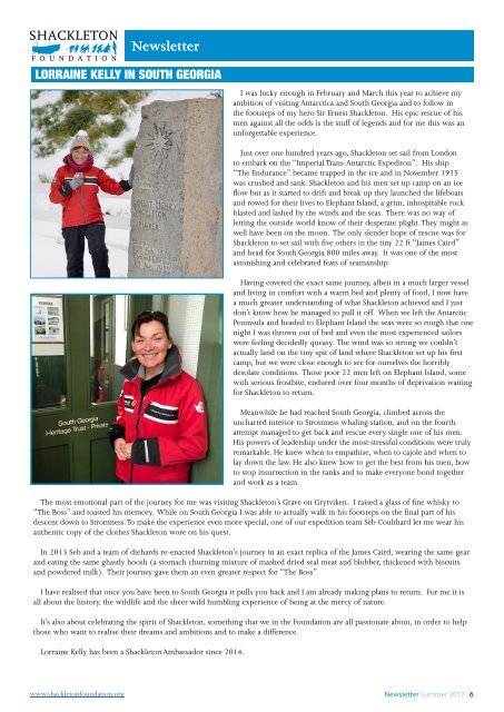 Shackleton Foundation Newsletter May 2017