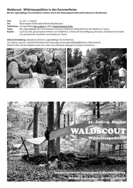 Waldscout-Flyer (schwarz-weiß) zum Selbstausdrucken