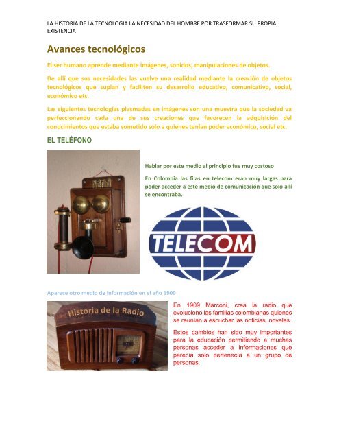 HISTORIA DE LA TECNOLOGIA. mi revista