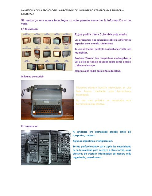 HISTORIA DE LA TECNOLOGIA. mi revista