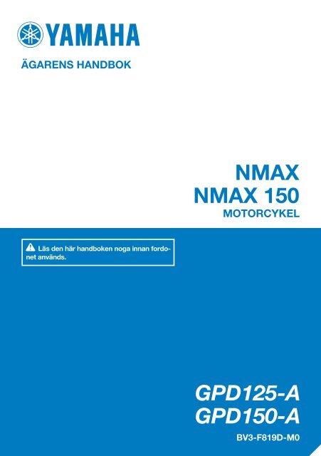Yamaha NMAX 150 - 2017 - Manuale d'Istruzioni Svenska