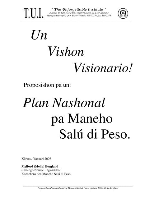 Plan Nashonal pa un Maneho Salu di Peso