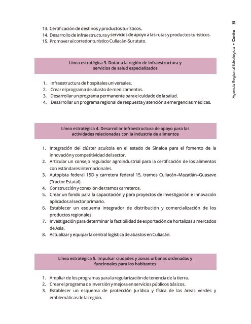 AGENDA REGIONAL ESTRATÉGICA ZONA CENTRO. EJECUTIVA.