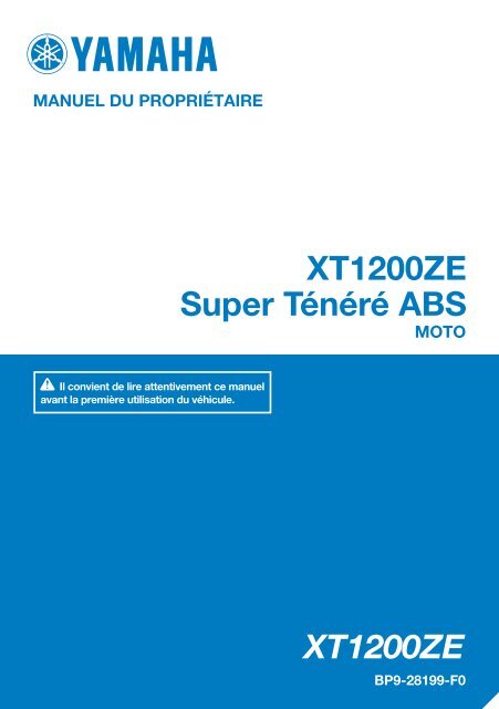 Yamaha XT1200ZE - 2017 - Manuale d'Istruzioni Fran&ccedil;ais