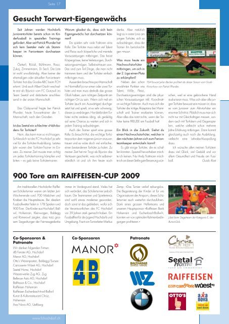 Download Clubjournal Vorrunde 09/10 - REGIOfussball.ch