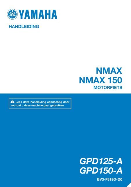 Yamaha NMAX 150 - 2017 - Manuale d'Istruzioni Nederlands