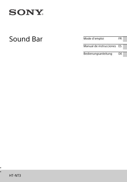 Sony HT-NT3 - HT-NT3 Mode d'emploi Allemand