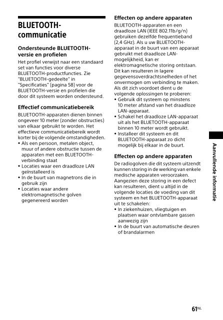 Sony HT-NT3 - HT-NT3 Mode d'emploi N&eacute;erlandais