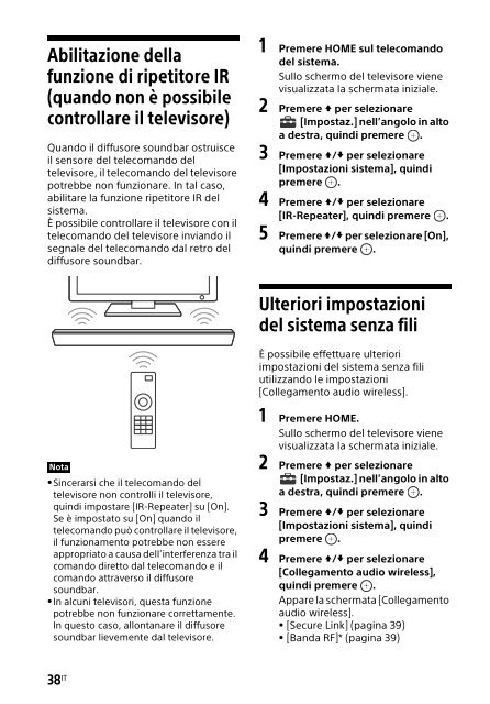 Sony HT-NT3 - HT-NT3 Mode d'emploi Italien