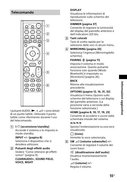 Sony HT-NT3 - HT-NT3 Mode d'emploi Italien