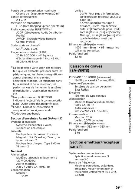 Sony HT-NT3 - HT-NT3 Mode d'emploi Espagnol