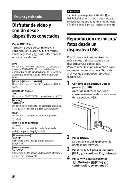 Sony HT-NT3 - HT-NT3 Mode d'emploi Espagnol