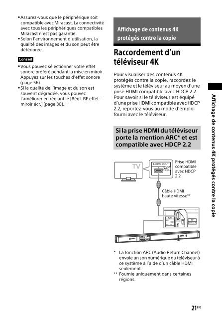 Sony HT-NT3 - HT-NT3 Mode d'emploi Fran&ccedil;ais