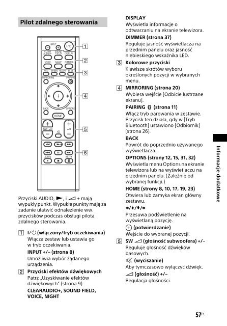 Sony HT-NT3 - HT-NT3 Mode d'emploi Polonais