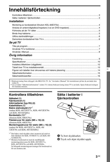 Sony KDL-60EX700 - KDL-60EX700 Mode d'emploi Norv&eacute;gien