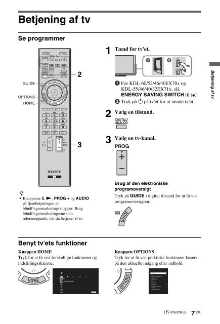 Sony KDL-60EX700 - KDL-60EX700 Mode d'emploi Norv&eacute;gien