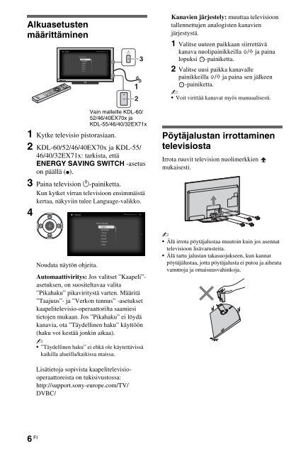 Sony KDL-60EX700 - KDL-60EX700 Consignes d&rsquo;utilisation Grec