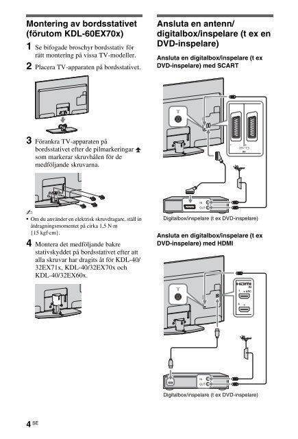 Sony KDL-60EX700 - KDL-60EX700 Consignes d&rsquo;utilisation Grec