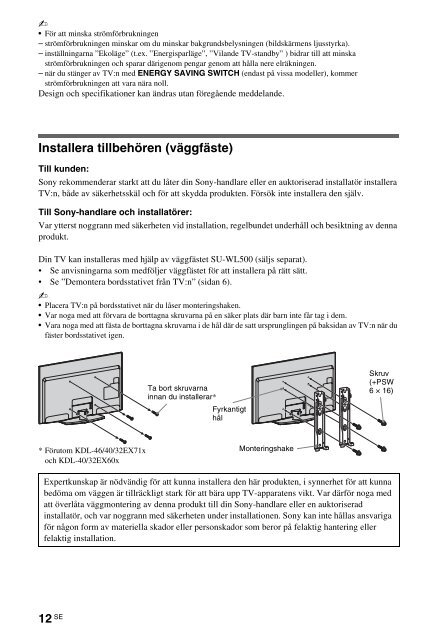 Sony KDL-60EX700 - KDL-60EX700 Consignes d&rsquo;utilisation Norv&eacute;gien