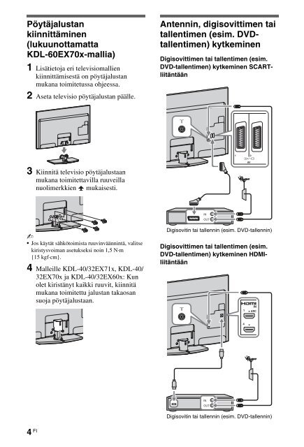 Sony KDL-60EX700 - KDL-60EX700 Consignes d&rsquo;utilisation Norv&eacute;gien