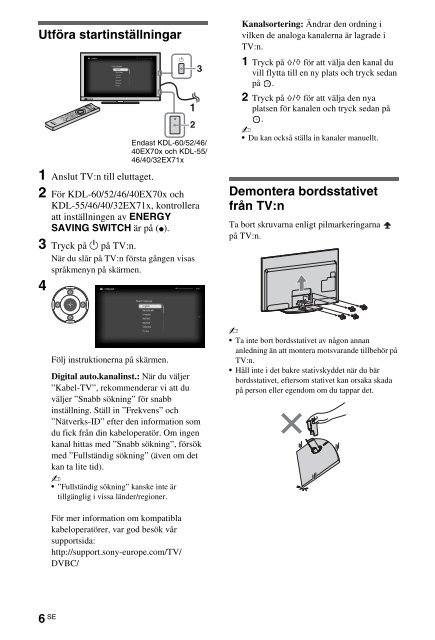 Sony KDL-60EX700 - KDL-60EX700 Consignes d&rsquo;utilisation Norv&eacute;gien