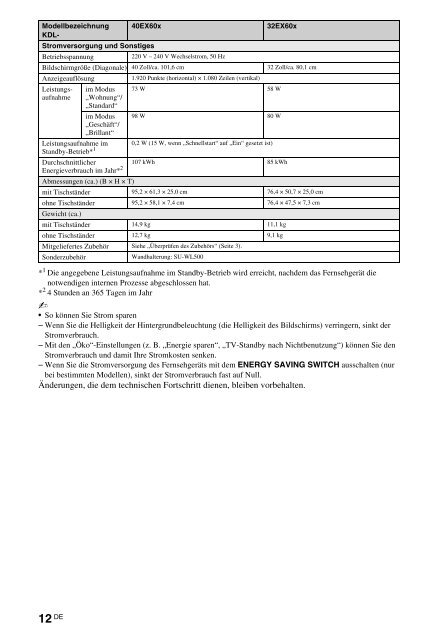 Sony KDL-60EX700 - KDL-60EX700 Mode d'emploi