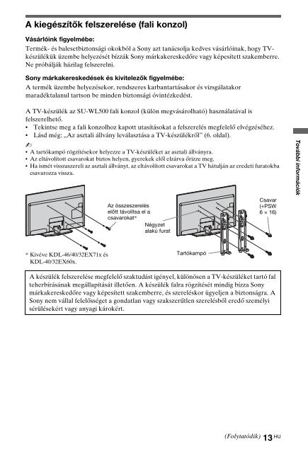 Sony KDL-60EX700 - KDL-60EX700 Consignes d&rsquo;utilisation Su&eacute;dois