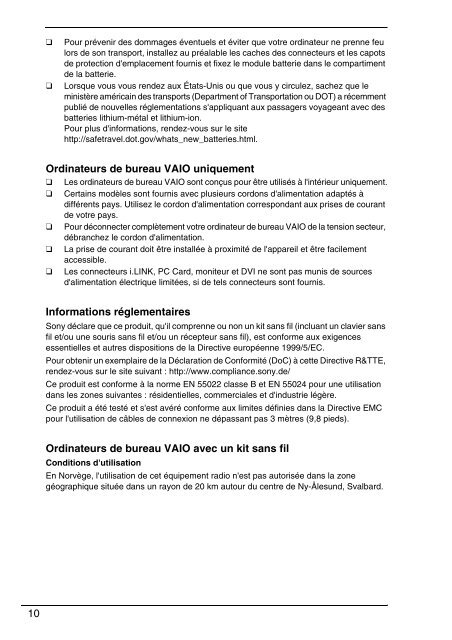 Sony VPCEH1J1E - VPCEH1J1E Documenti garanzia Francese