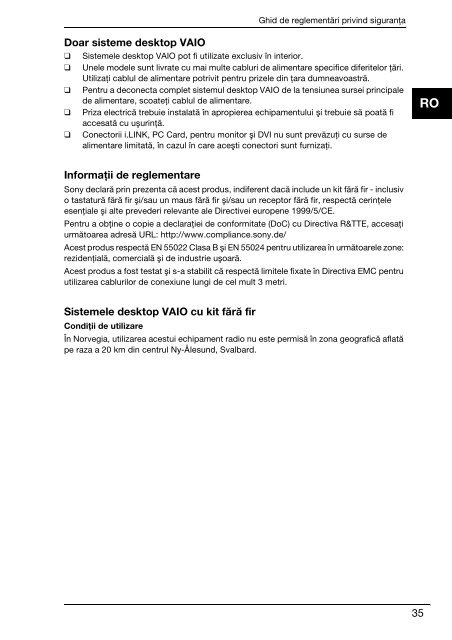 Sony VPCEH1J1E - VPCEH1J1E Documenti garanzia Rumeno