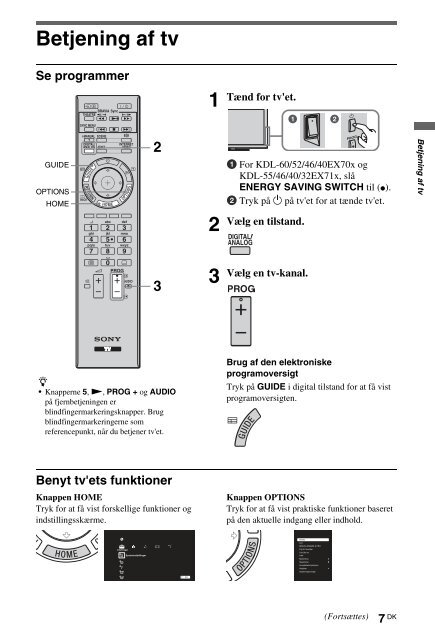 Sony KDL-60EX700 - KDL-60EX700 Mode d'emploi Su&eacute;dois