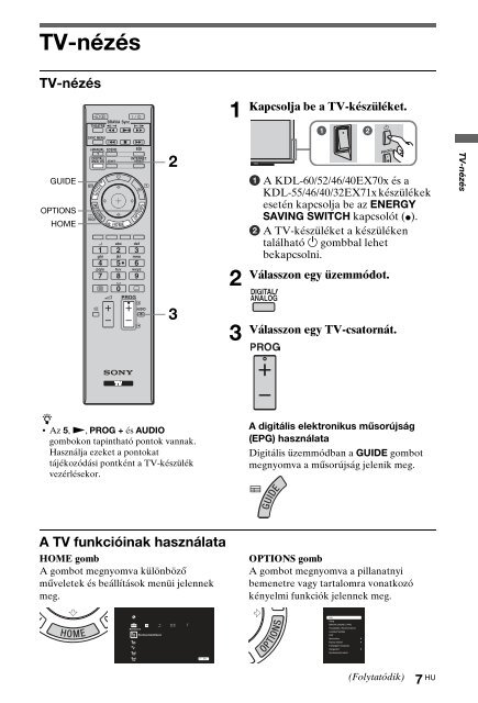 Sony KDL-60EX700 - KDL-60EX700 Mode d'emploi Danois