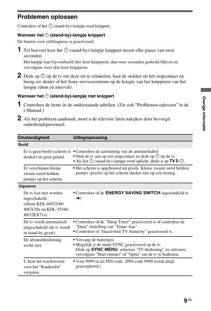 Sony KDL-60EX700 - KDL-60EX700 Mode d'emploi Danois