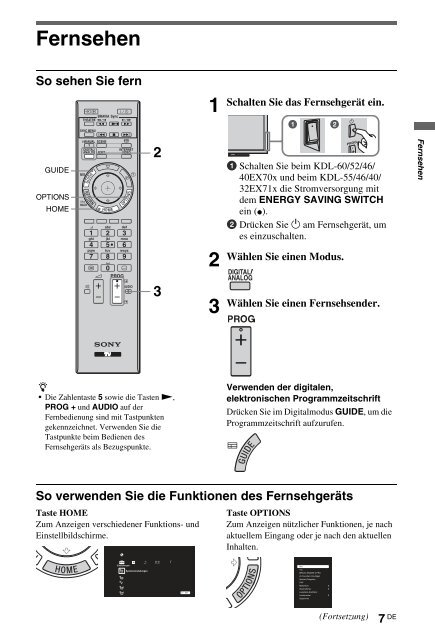 Sony KDL-60EX700 - KDL-60EX700 Mode d'emploi Danois