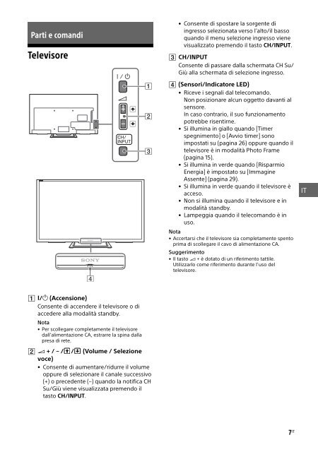 Sony KDL-40R455C - KDL-40R455C Mode d'emploi Italien