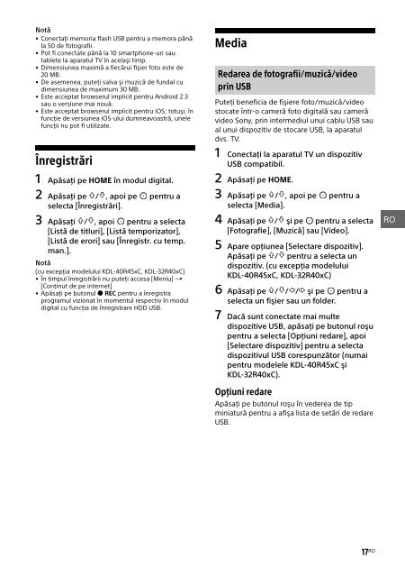 Sony KDL-40R455C - KDL-40R455C Mode d'emploi Grec