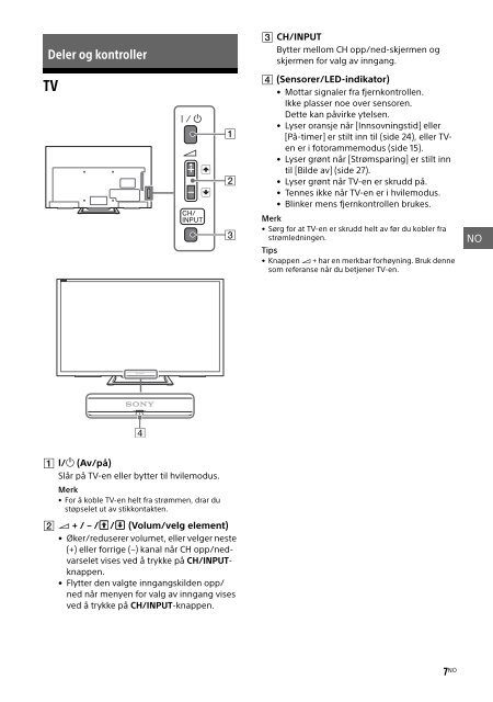 Sony KDL-40R455C - KDL-40R455C Mode d'emploi Norv&eacute;gien