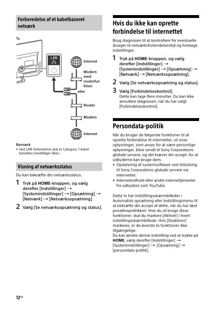 Sony KDL-40R455C - KDL-40R455C Mode d'emploi Norv&eacute;gien