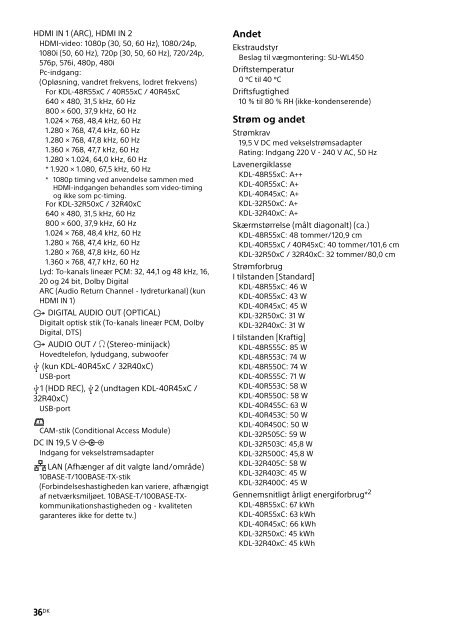 Sony KDL-40R455C - KDL-40R455C Mode d'emploi Norv&eacute;gien